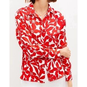 LOFT ~Floral Button-Front Shirt (NWT)